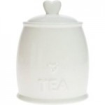 Country Heart Tea Storage Jar White