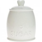 Country Heart Sugar Storage Jar White