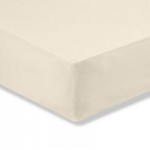 Easycare Plain Dye 100% Cotton 180 Thread Count Cream 28cm Fitted Sheet Cream