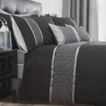 Mercury Embroidered Black Duvet Cover Black