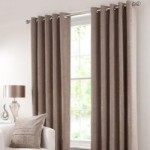 Chenille Taupe Eyelet Curtains Taupe