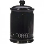 Vintage Black Text Coffee Canister Black