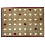 Heart Indoor Washable Doormat Red / White