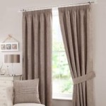 Chenille Taupe Pencil Pleat Curtains Taupe Brown