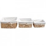Farmstead Set Of Three Baskets Light Brown / Natural