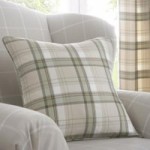 Balmoral Green Checked Cushion Green