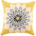 Flowering Cushion Grey / Yellow
