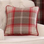 Highland Check Red Filled Cushion Red / Brown