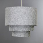 Henna 3 Tier Faux Linen Shade Grey / Silver