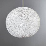 Large Abaca Ball Easy Fit Pendant Shade White