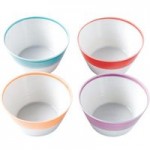 Royal Doulton Set of 4 Cereal Bowls Red / Purple / Blue