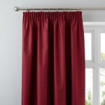 Nova Red Blackout Pencil Pleat Curtains Red