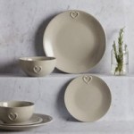 Country Heart Taupe 12 Piece Dinner Set Taupe