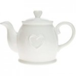 Country Heart Teapot White