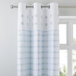 Daisy Duck-Egg Thermal Eyelet Curtains Duck Egg Blue