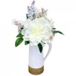Flowers in Ceramic Jug White