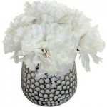 White Carnations in Dimpled Glass Vase White