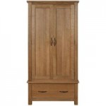 Sidmouth Oak Double Wardrobe Light Brown / Natural