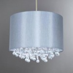 Kayla Shade with Clear Beads Easy Fit Pendant Grey / Silver