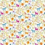 Jungle Boogie Fabric White / Pink / Blue