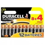 Duracell Plus Power AA 8 with 4 Free Batteries Black