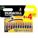 Duracell Plus Power AAA 8 with 4 Free Batteries Black
