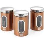 Addis Deluxe Copper Set of 3 Canisters Copper Brown