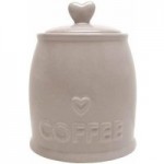 Country Taupe Heart Coffee Jar Taupe