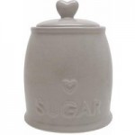 Country Taupe Heart Sugar Storage Jar Taupe