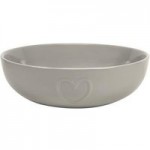 Country Taupe Heart Round Serving Bowl Taupe