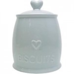 Country Heart Duck-Egg Biscuit Canister Duck Egg Blue