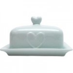 Country Heart Duck-Egg Butter Dish Duck Egg Blue