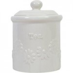 Daisy Tea Storage Canister White