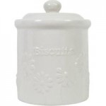 Daisy Biscuit Canister White