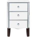 Viola Mirrored 3 Drawer Bedside Table Clear
