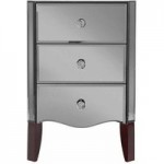 Viola Smoke Mirrored 3 Drawer Bedside Table Smoke Grey