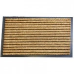 Jumbo Stripe Rubber and Coir Doormat Brown