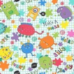 Monsters Fabric Green / Blue