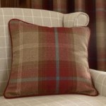 Highland Check Wine Cushion Red / Brown
