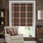 Highland Check Red Blackout Roman Blind Red / Brown