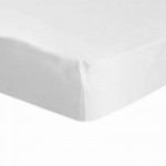 Dorma 500 Thread Count 100% Cotton Satin Plain White 32cm Fitted Sheet White