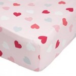 Loveable Hearts 25cm Fitted Sheet Pink