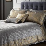 Grayson Pewter Bedspread Pewter Grey & Gold