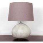 Dahlia Scratched Resin Table Lamp Grey
