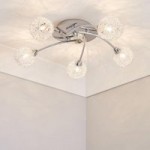 Chrome 5 Light Wire Shade Ceiling Fitting Silver