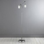 Leaf and Glass Floor Lamp Silver