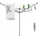 Brabantia 50 Metre 4 Arm Liftomatic Rotary Washing Line with Ground Spike Silver