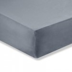 Non Iron Plain Denim 25cm Fitted Sheet Plain Dye Denim Blue