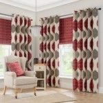 Morocco Red Eyelet Curtains Red