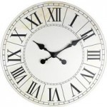 Cream Wooden Roman Numeral Oversized Wall Clock White